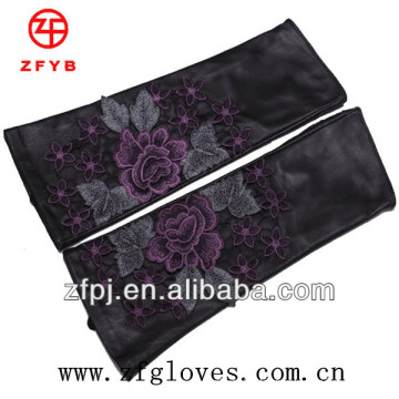 Gants longs en cuir de style chinois